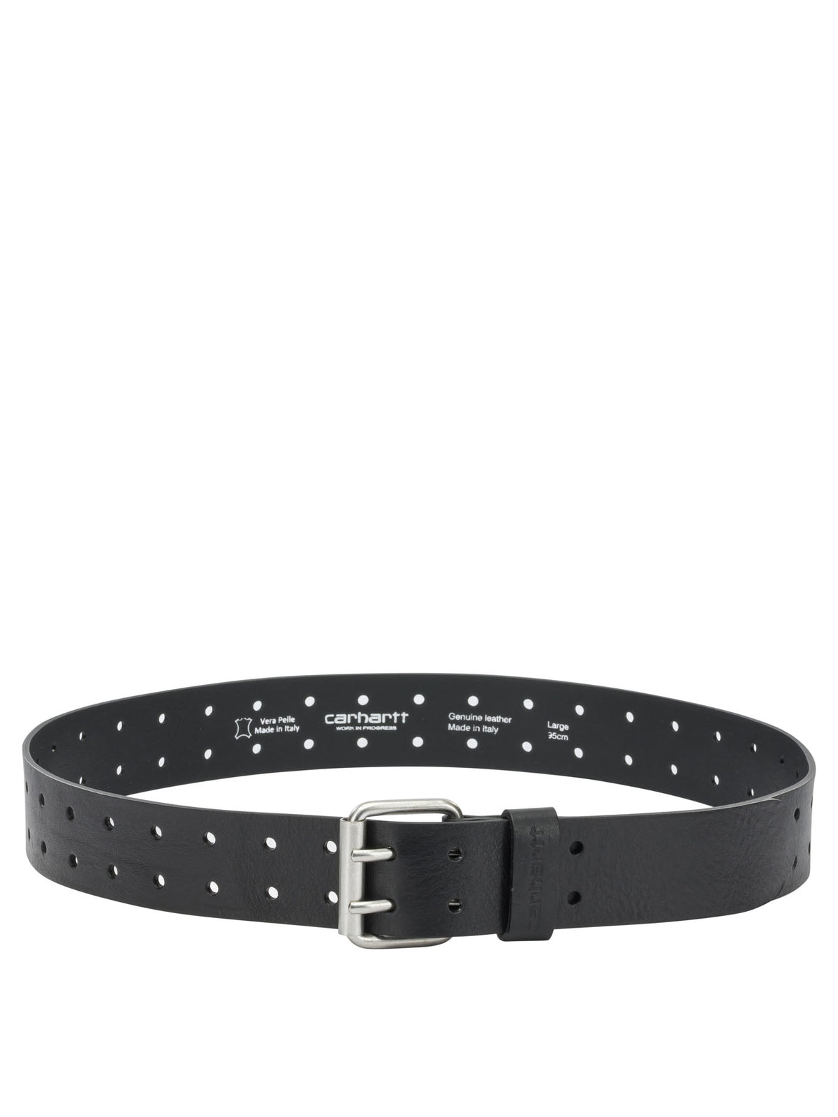Carhartt Wip "Double Script" Leather Belt - Black