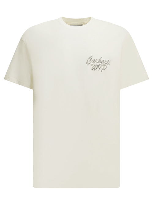 Carhartt WIP "Hatching Script" Crew-Neck T-Shirt - White