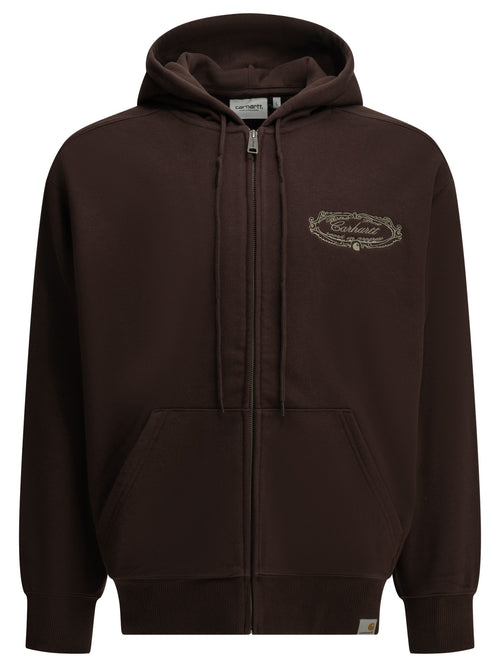 Carhartt WIP "Chez WIP" Zip-Up Sweatshirt - Burgundy