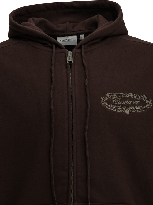Carhartt WIP "Chez WIP" Zip-Up Sweatshirt - Burgundy