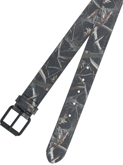 Carhartt Wip "Camo Feather Tree" Leather Belt - Black