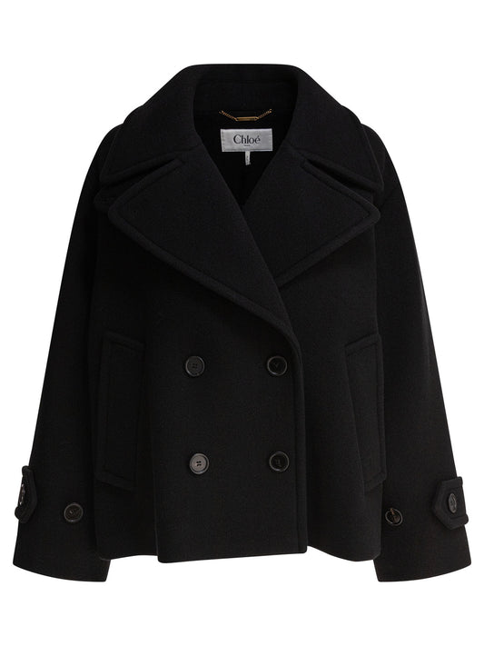 Chloé Short wool coat - Black