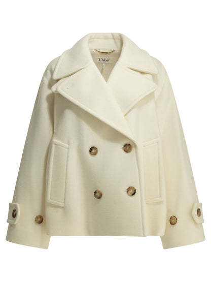 Chloé Short wool coat - White