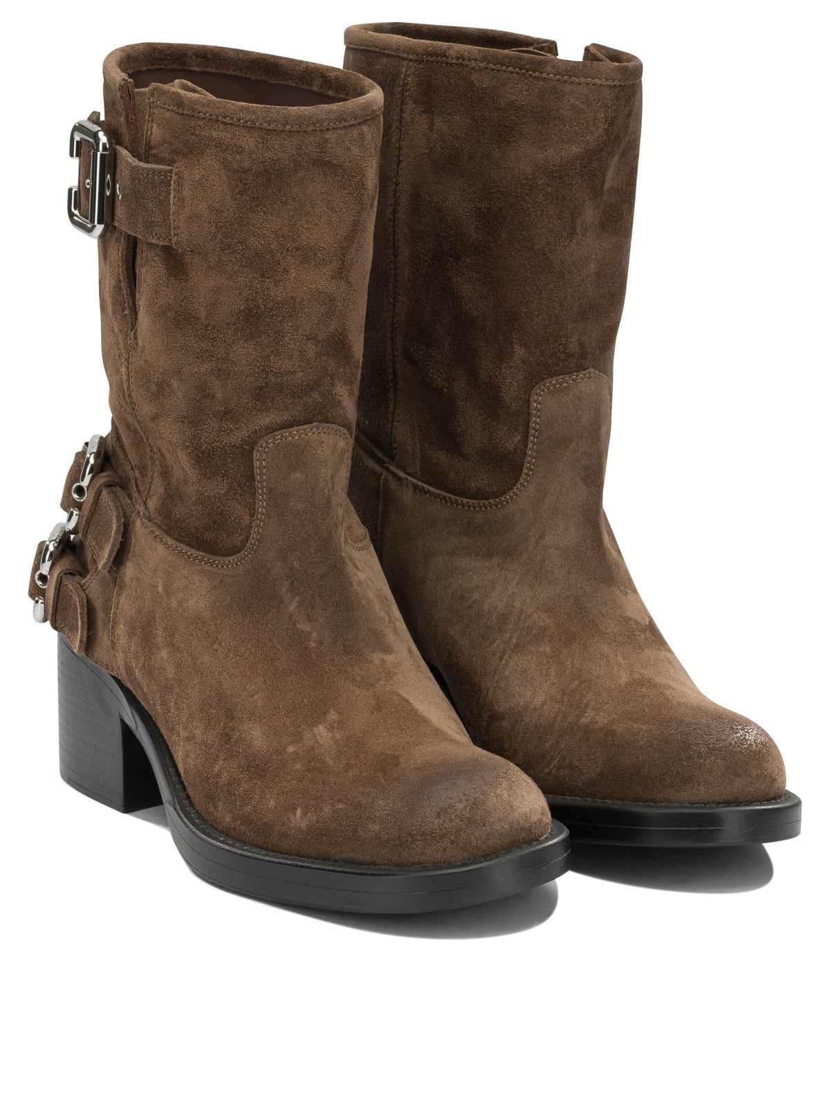 Chloé "Dakota" Pull-On Ankle Boots - Brown