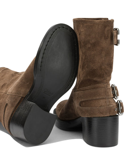 Chloé "Dakota" Pull-On Ankle Boots - Brown