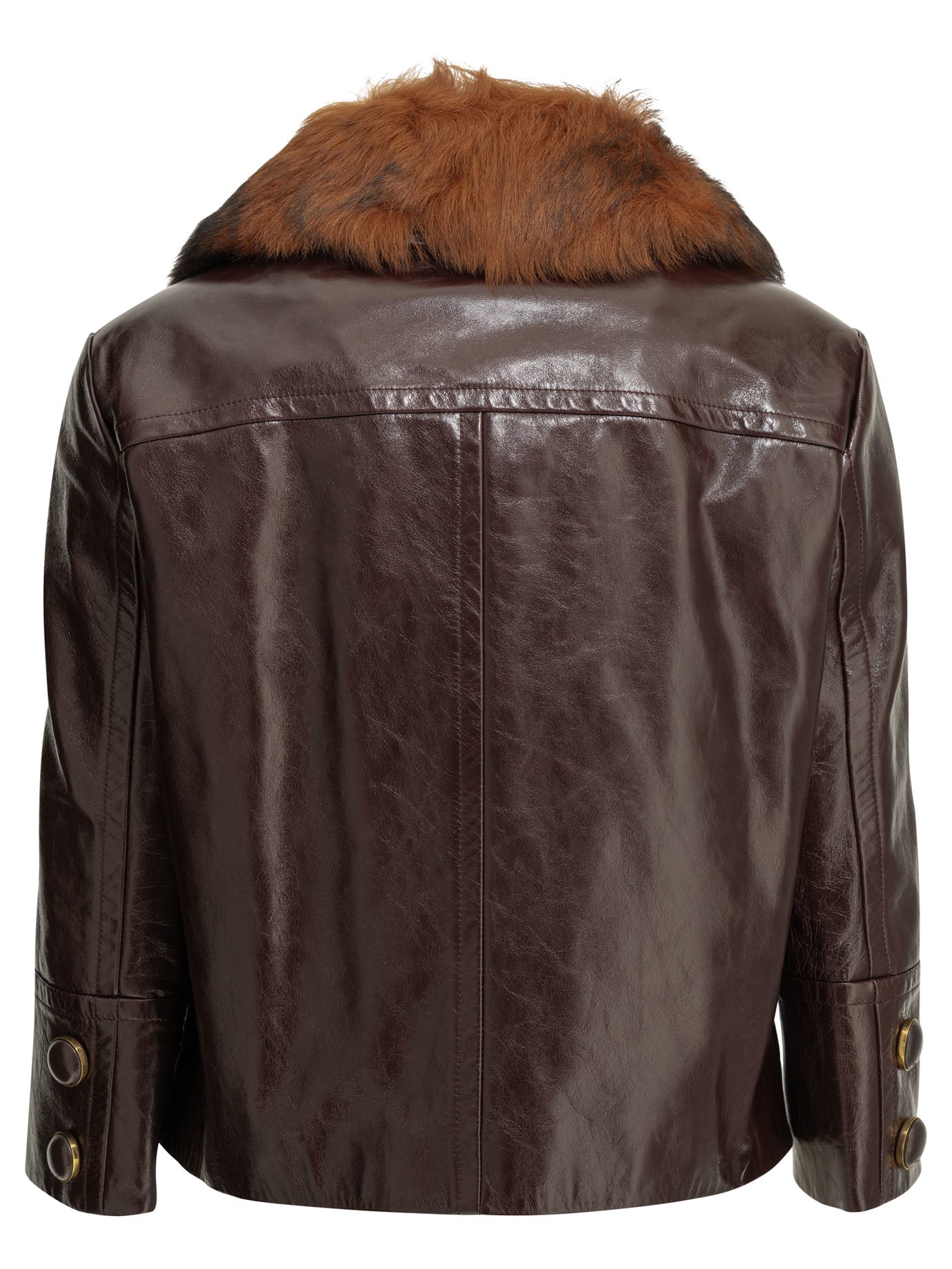 Chloé Cropped leather jacket - Bordeaux