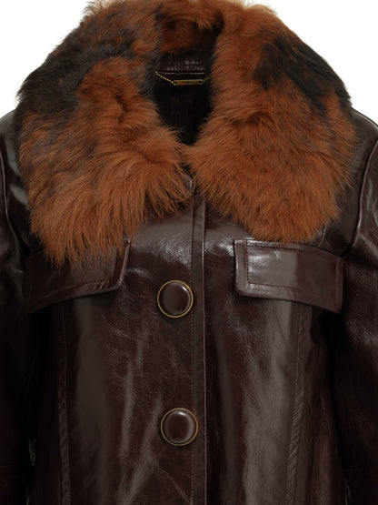 Chloé Cropped leather jacket - Bordeaux