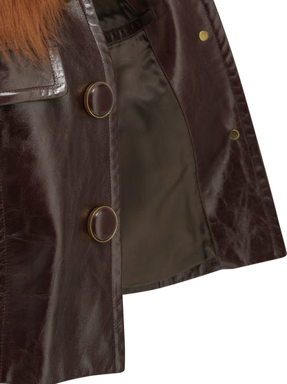 Chloé Cropped leather jacket - Bordeaux