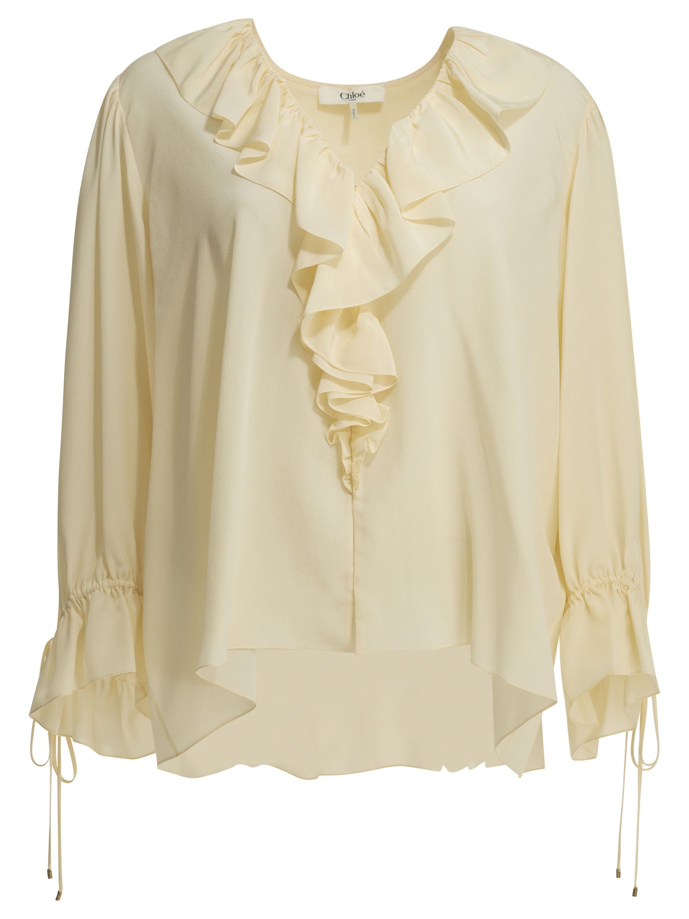 Chloé Silk blouse with ruffles - White