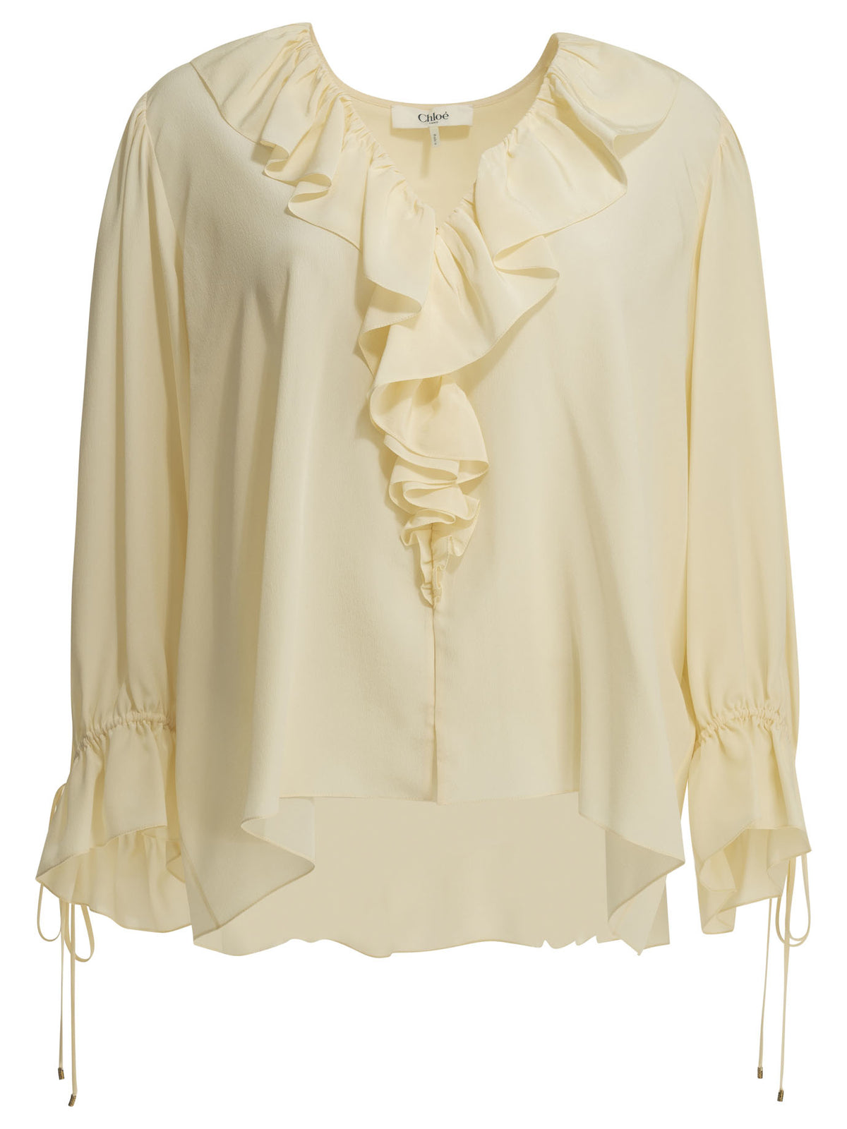 Chloé Silk blouse with ruffles - White