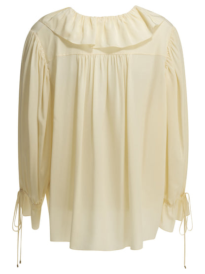 Chloé Silk blouse with ruffles - White