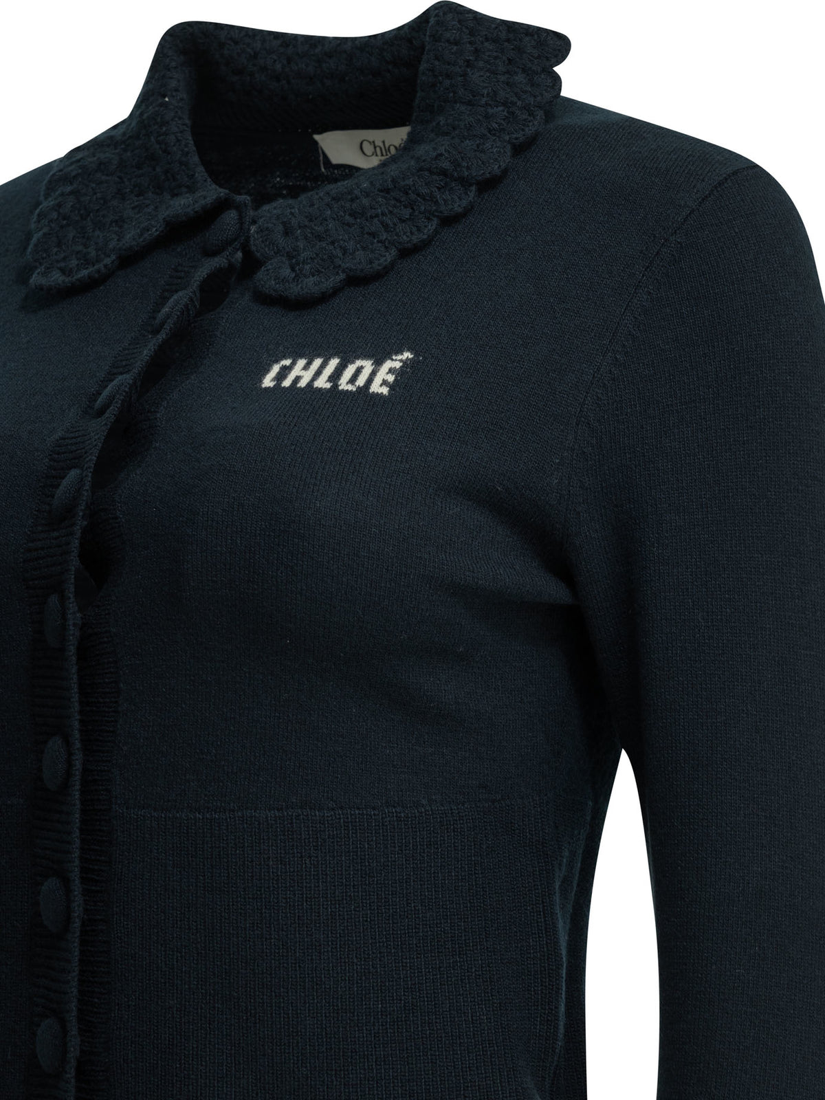 Chloé Polo Sweater with Logo - Blue