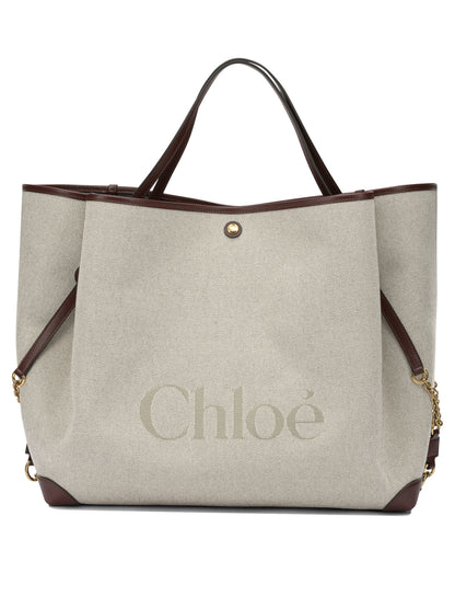 Chloé "Clover" Large shoulder bag - Beige