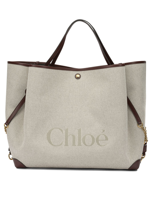 Chloé "Clover" Large shoulder bag - Beige