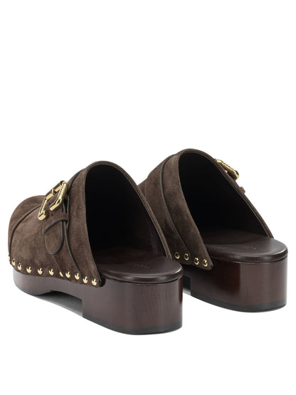 Chloé "Jeannette" Clogs - Brown
