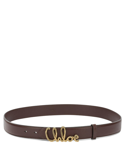 Chloé "Chloé Iconic" Leather Belt - Brown