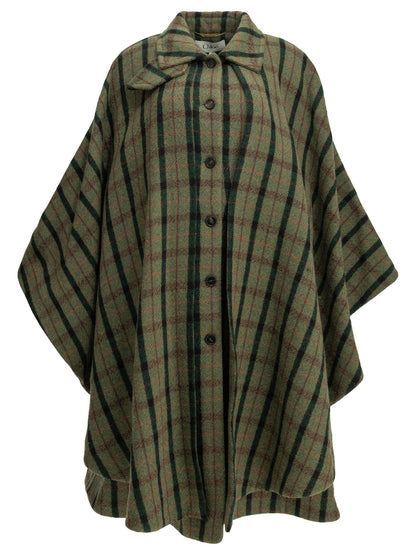 Chloé Wool cape - Green