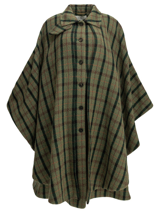 Chloé Wool cape - Green