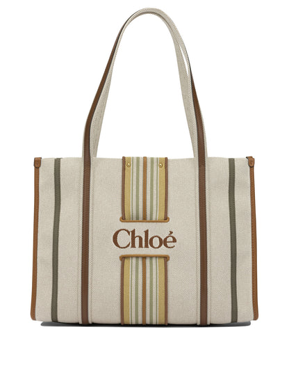 Chloé "Woody Loop" Small Shoulder Bag - Brown