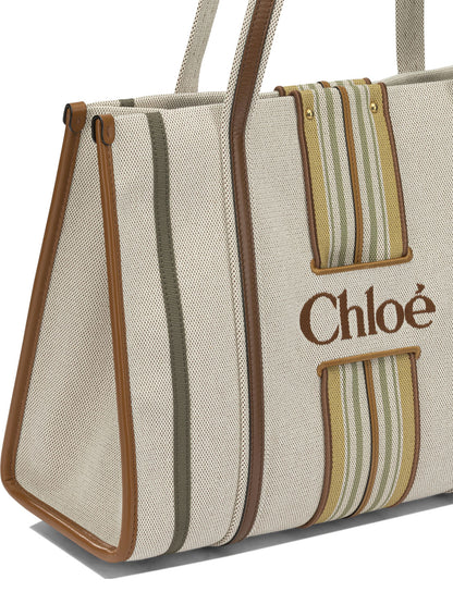 Chloé "Woody Loop" Small Shoulder Bag - Brown