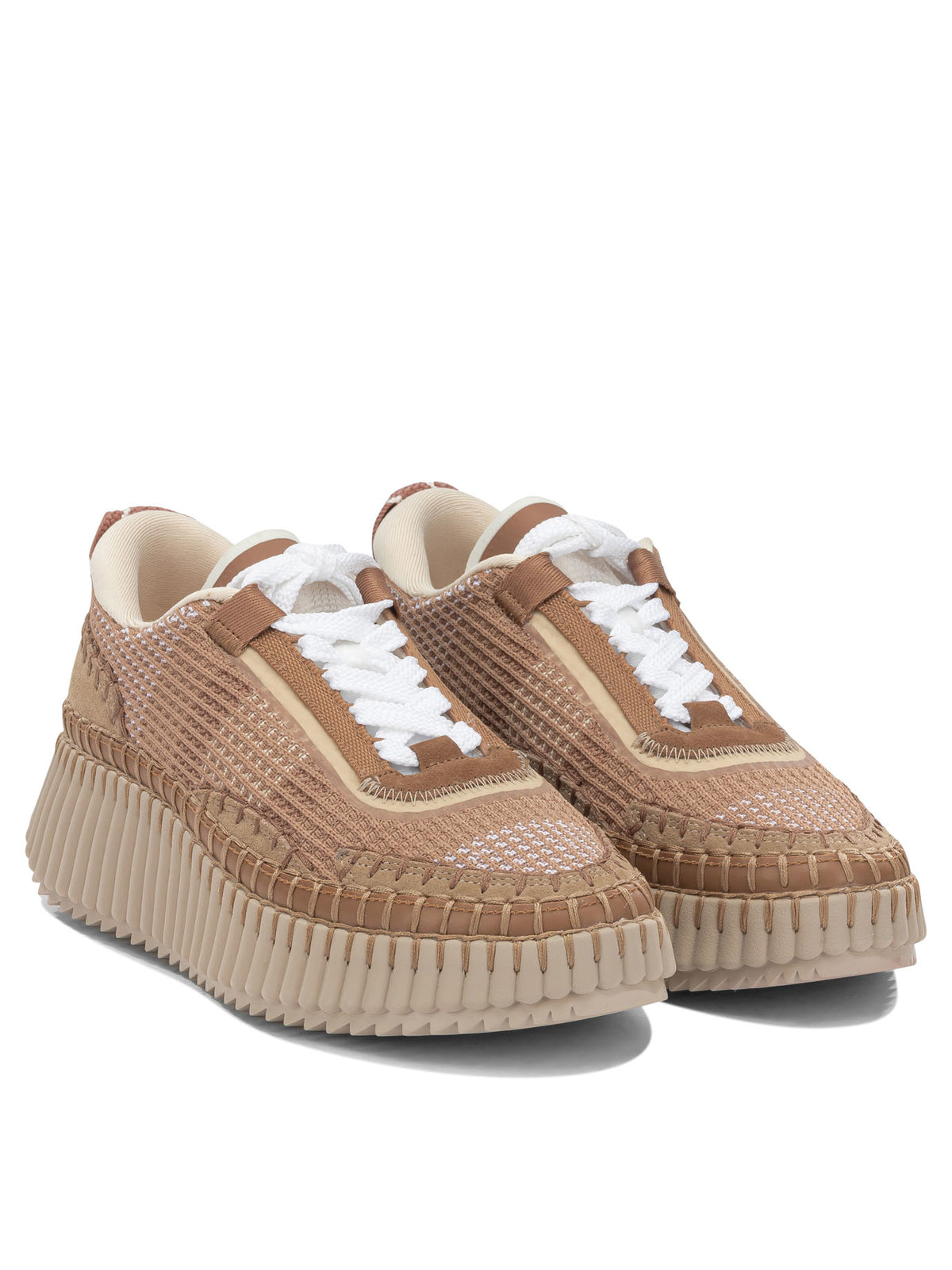 Chloé "Nama" Low-Top Sneakers - Brown