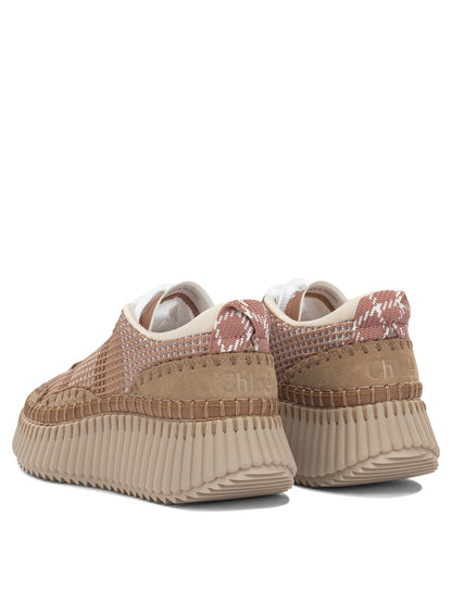 Chloé "Nama" Low-Top Sneakers - Brown