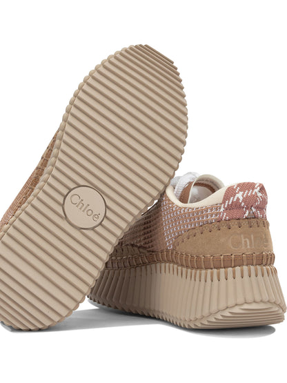 Chloé "Nama" Low-Top Sneakers - Brown