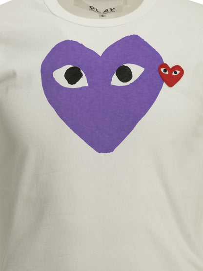 Comme des Garçons PLAY "Emblem" Crew-Neck T-Shirt - Purple