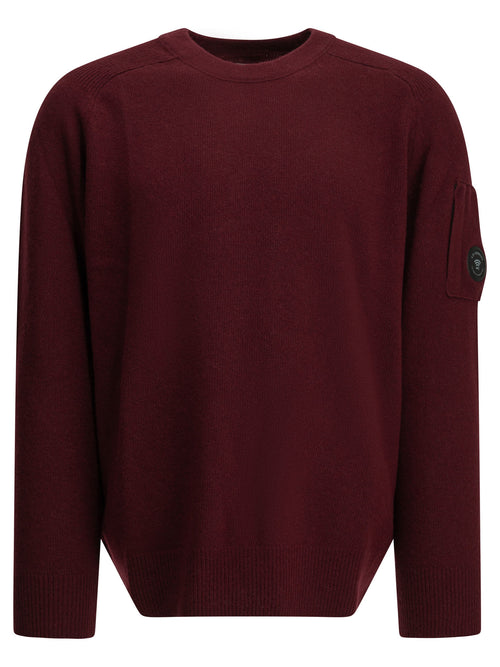 C.P. Company "Lens" Crew-Neck Sweater - Burgundy