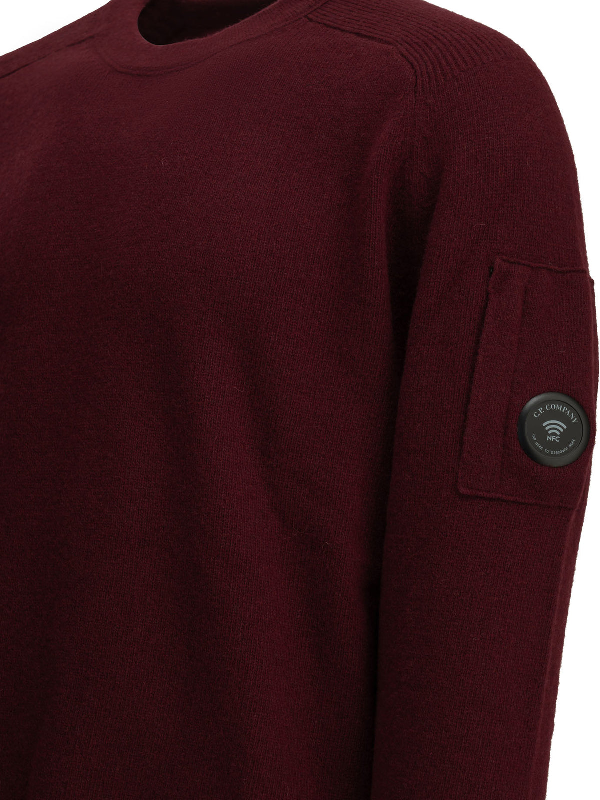 C.P. Company "Lens" Crew-Neck Sweater - Burgundy