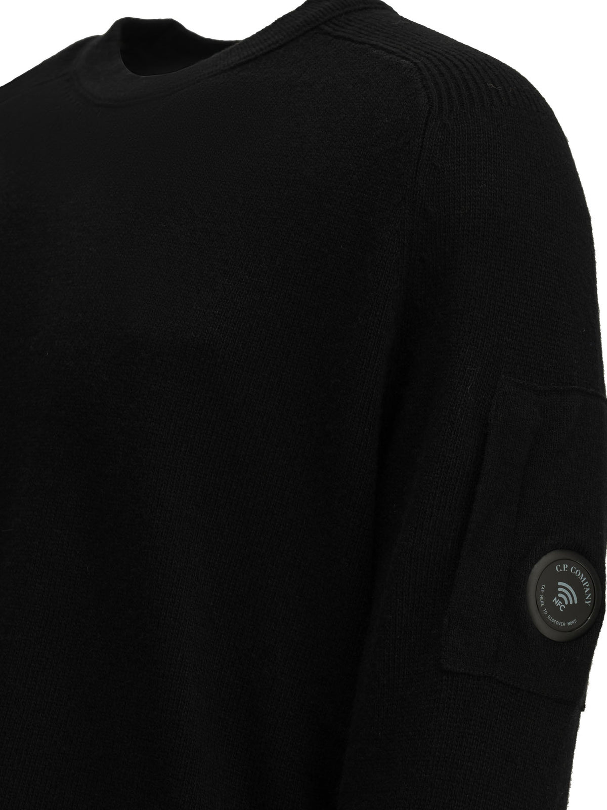 C.P. Company "Lens" Crew-Neck Sweater - Black