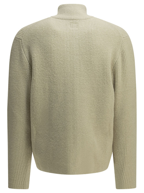 C.P. Company Zip-up sweater in bouclé wool - White