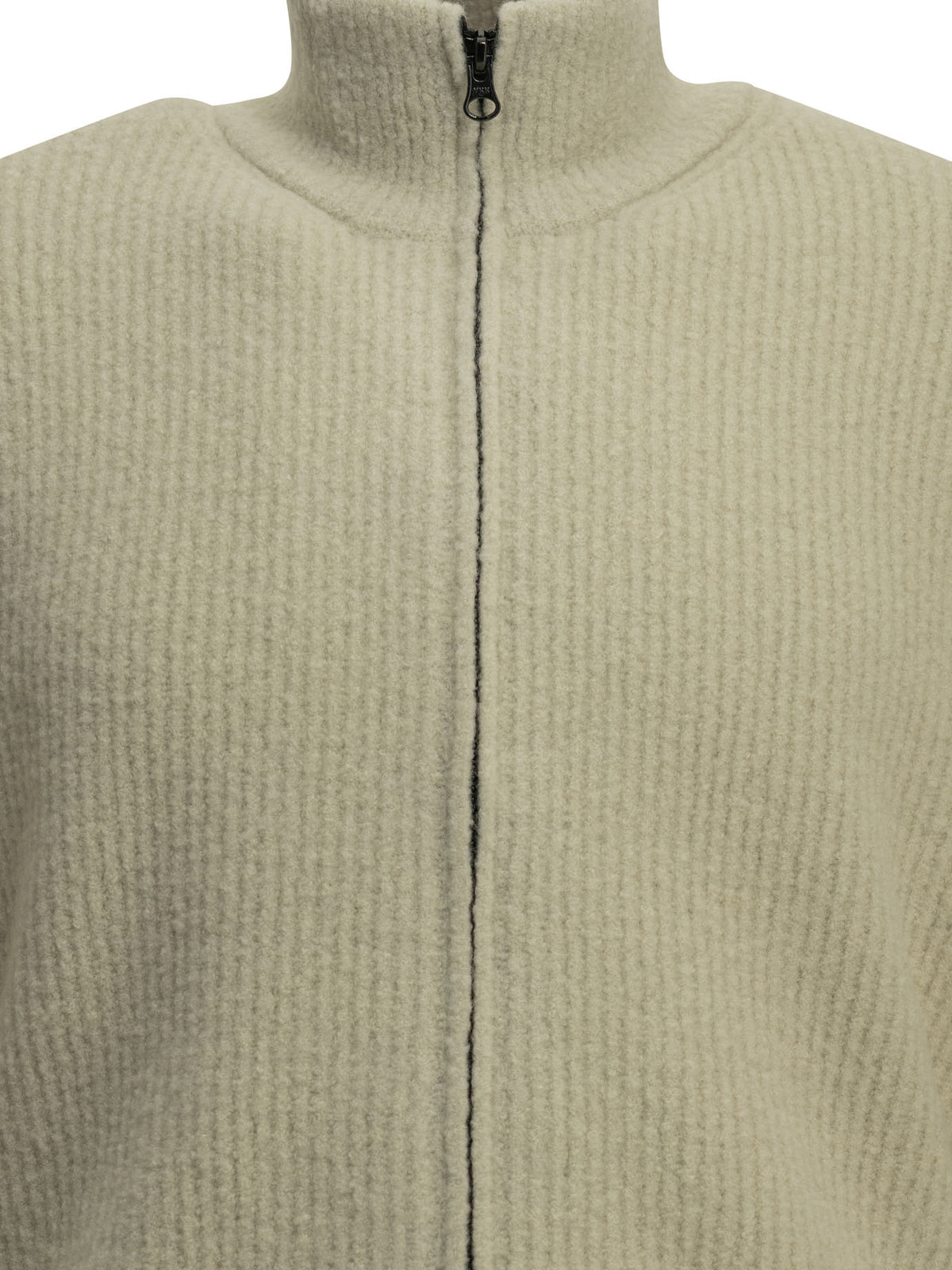 C.P. Company Zip-up sweater in bouclé wool - White