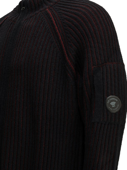 C.P. Company "Lens" Zip-Up Sweater - Black