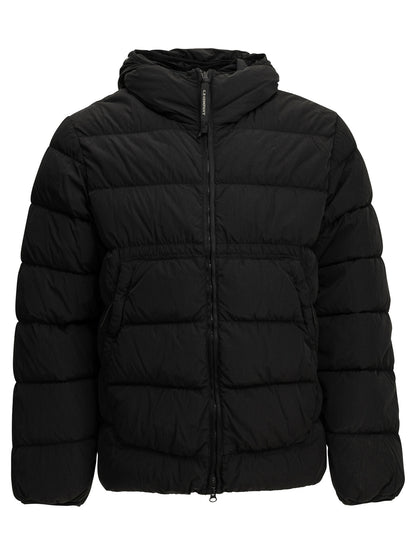 C.P. Company "Chrome-R Goggle" Short Down Jacket - Black