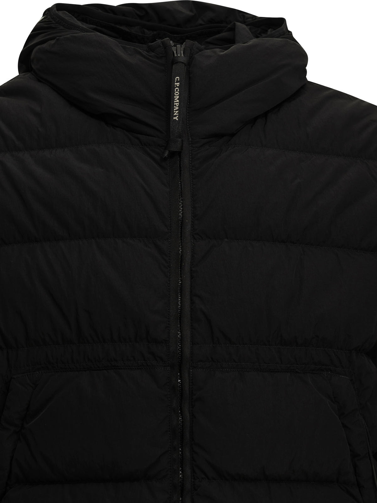 C.P. Company "Chrome-R Goggle" Short Down Jacket - Black