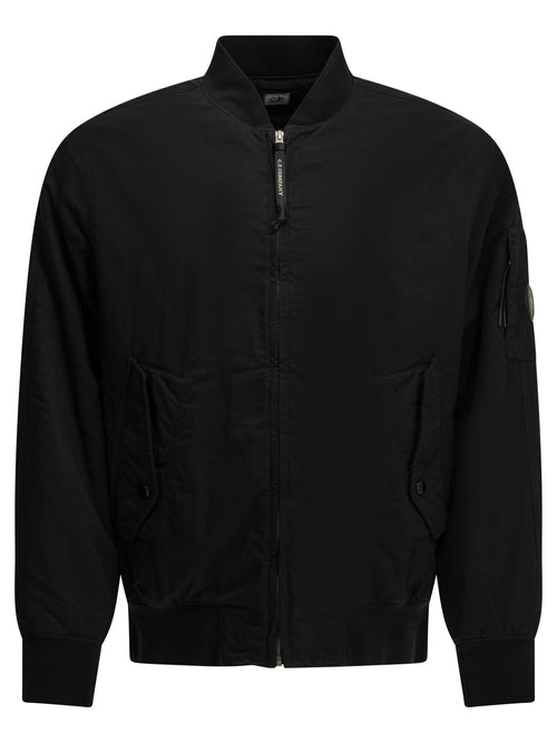 C.P. Company "T-Flatt Lens" Bomber Jacket - Black