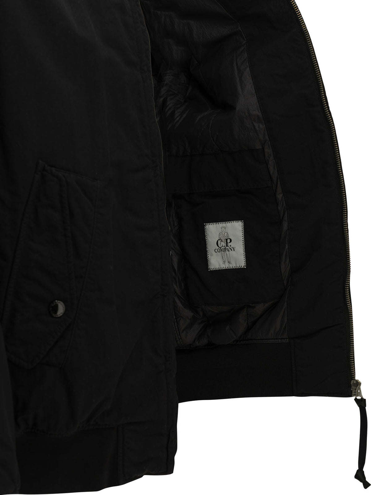 C.P. Company "T-Flatt Lens" Bomber Jacket - Black
