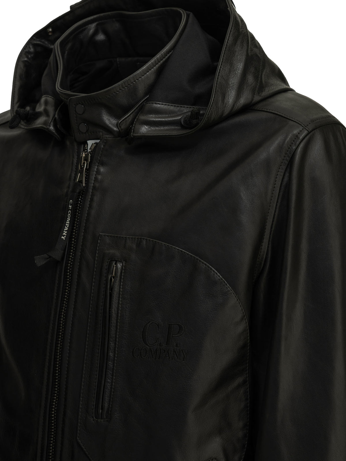C.P. Company "Goggle" Leather Jacket - Black