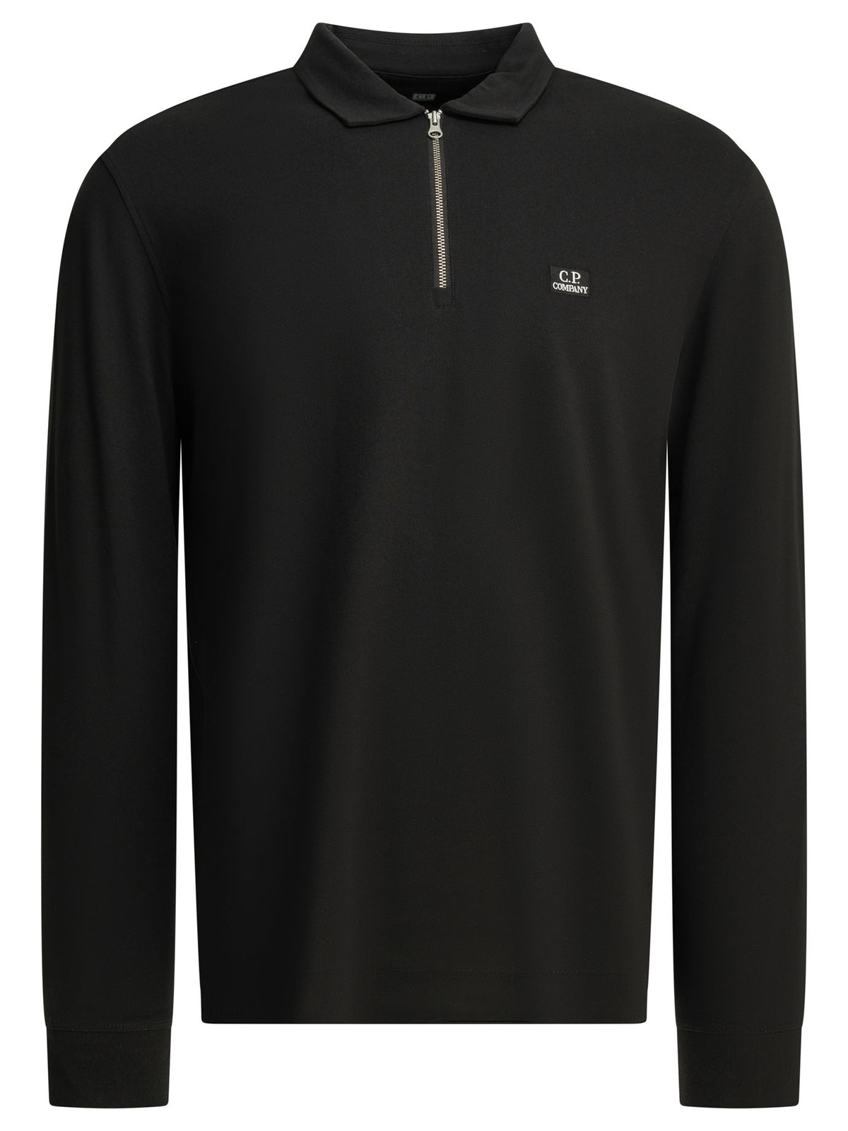 C.P. Company Half-zip polo shirt with logo - Black