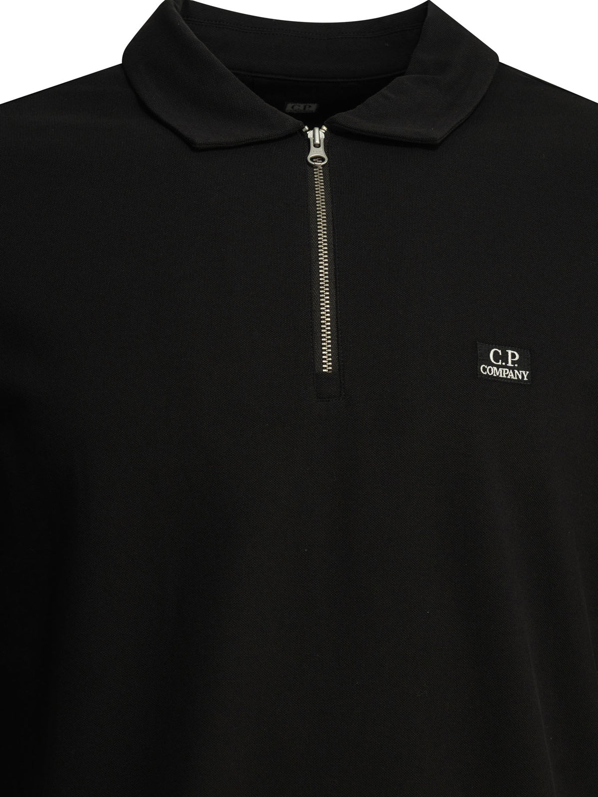 C.P. Company Half-zip polo shirt with logo - Black