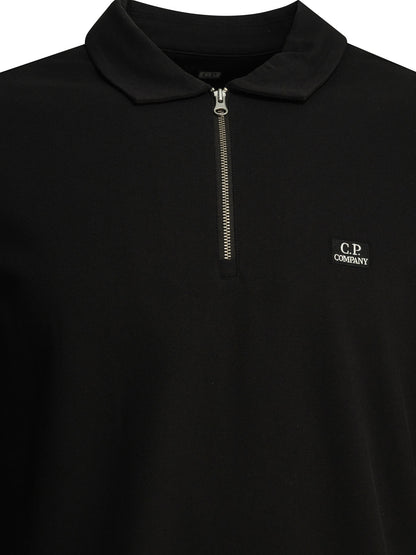 C.P. Company Half-zip polo shirt with logo - Black