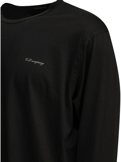 C.P. Company Crewneck T-shirt with logo - Black