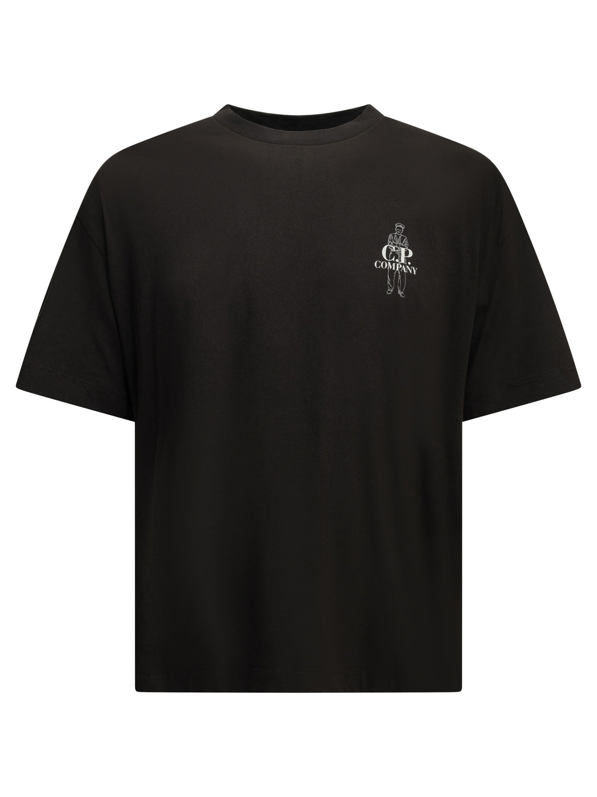 C.P. Company Crewneck T-shirt with logo - Black