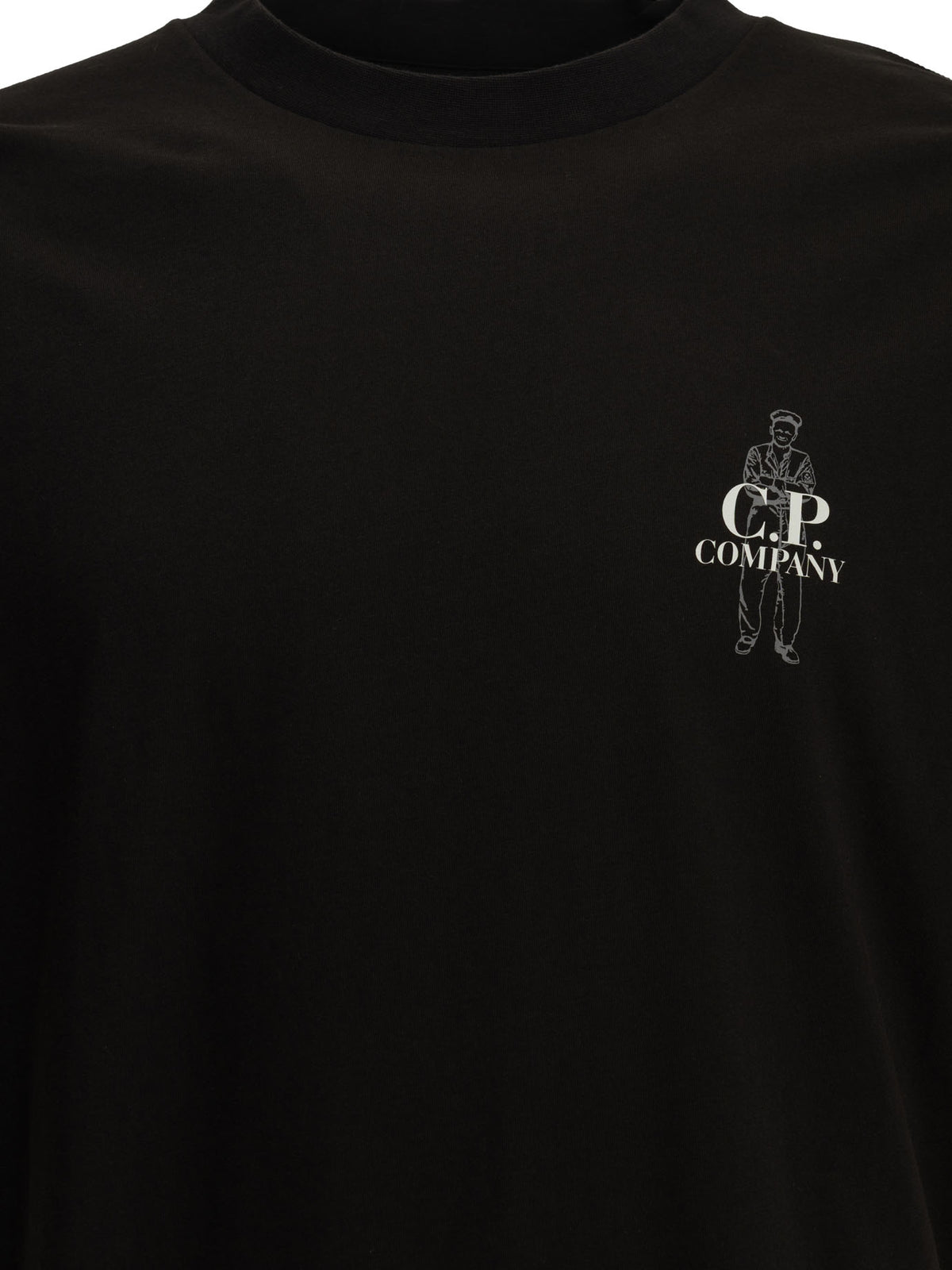 C.P. Company Crewneck T-shirt with logo - Black