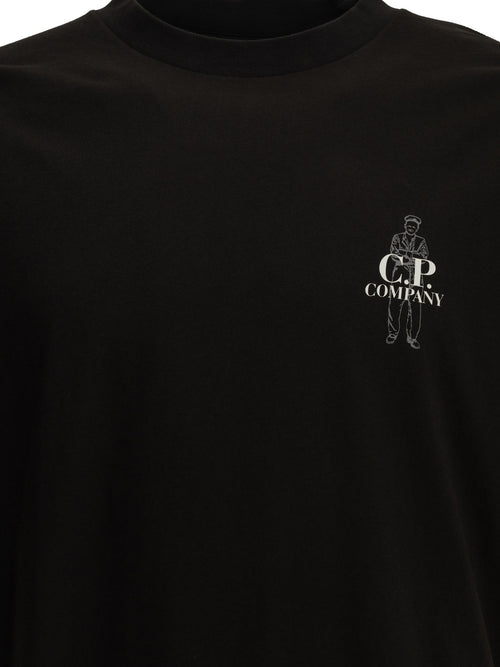 C.P. Company Crewneck T-shirt with logo - Black