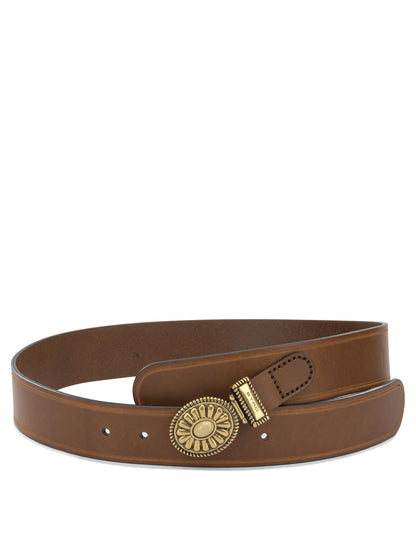 Etro "Paisley" Leather Belt - Brown