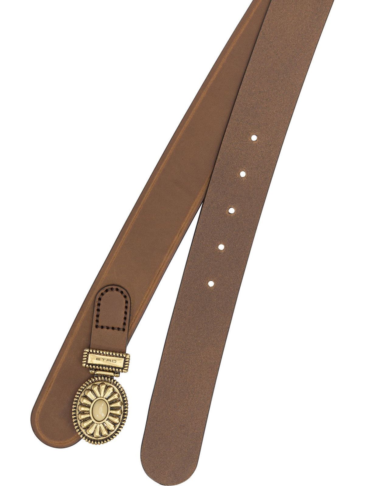 Etro "Paisley" Leather Belt - Brown