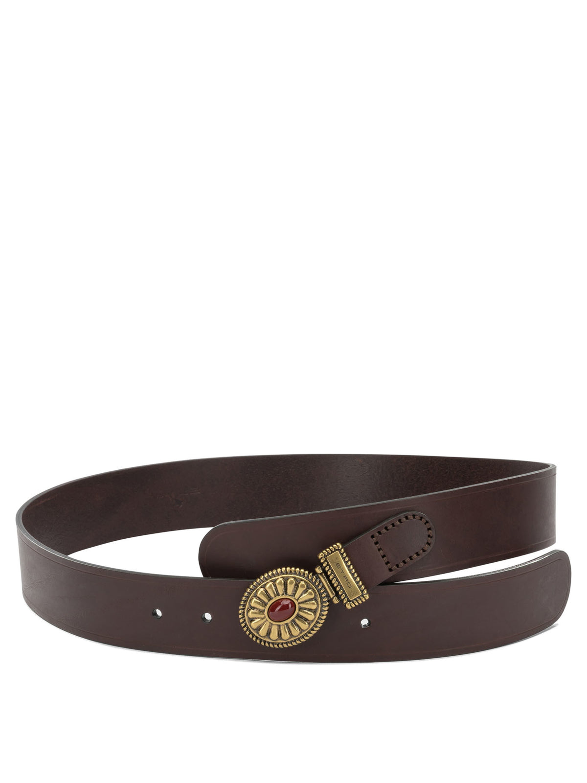 Etro "Paisley" Leather Belt - Brown