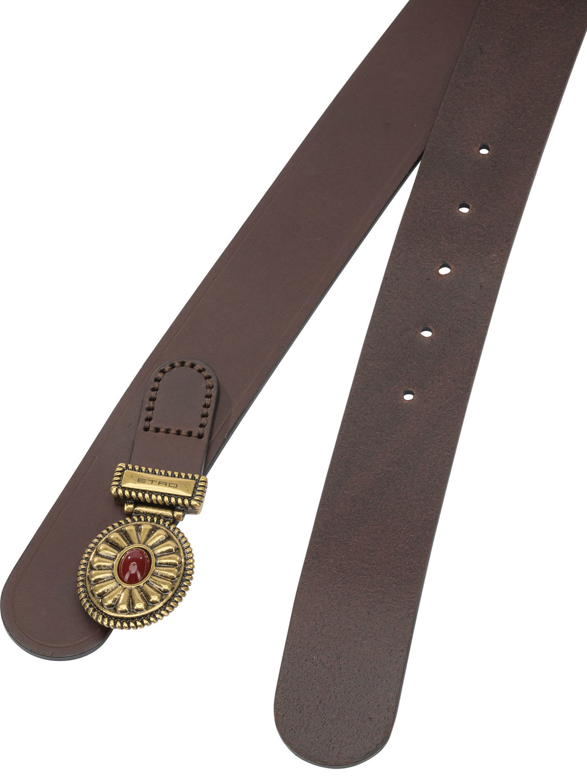 Etro "Paisley" Leather Belt - Brown